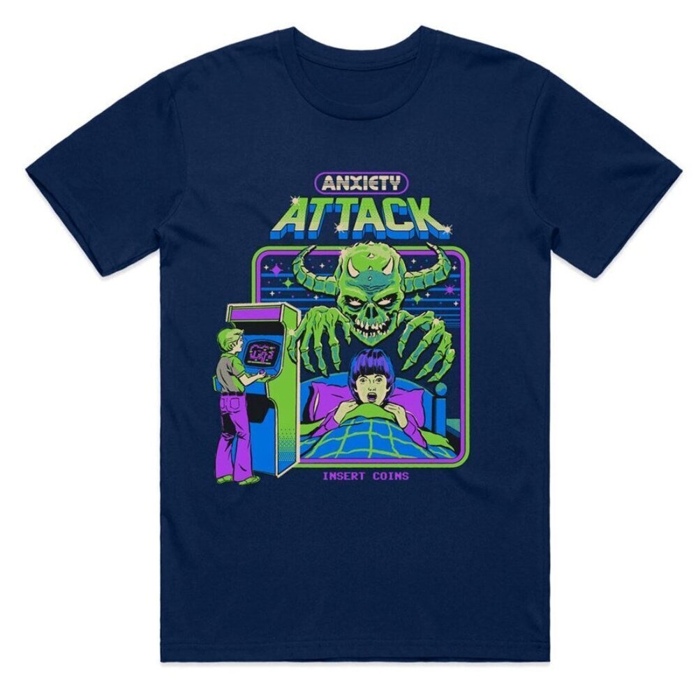 Steven Rhodes Anxiety Attack Dark Humor Graphic Unisex T-Shirt .
